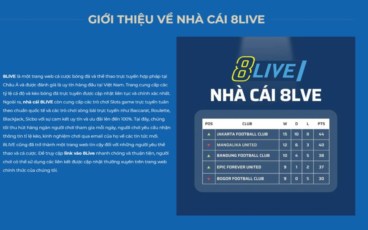 8LIVE - Nhà cái cá cược thể thao hàng đầu Philippines và Châu Á