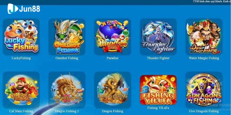 Những sảnh game thưởng lớn tại Jun88